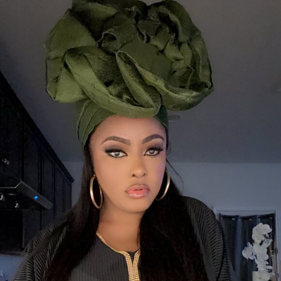 Giant Rose Metallic Aso-oke AUTO GELE Made in Nigeria - Picture 14 of 14